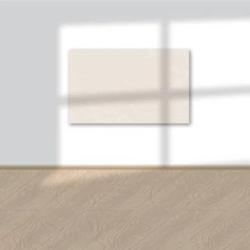 Vector template of room interior with parquet floor and window shadow. Illustrazione stock