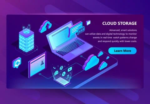 Vector template of site for cloud storage Stock-Illustration
