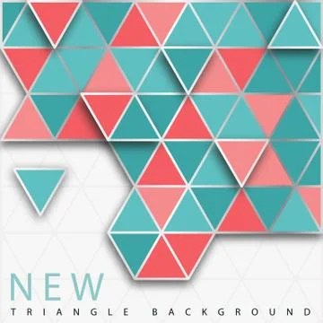 Vector template square cards made of triangles. Stock Illustration