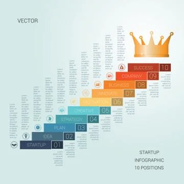 Vector template startup success  for ten positions Stock Illustration