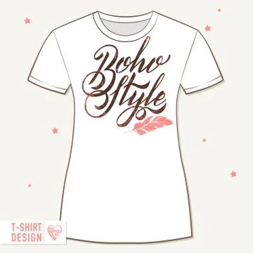 Vector Template T-SHIRT Boho Style Stock Illustration