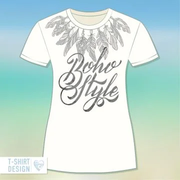 Vector Template T-SHIRT Boho Style Stock Illustration