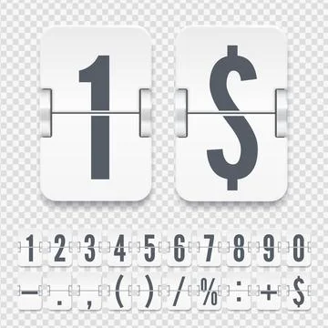 Vector template for time counter or web page timer. Flip numbers and symbols on イラスト素材
