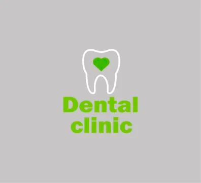 Vector template - tooth and heart silhouette Stock Illustration