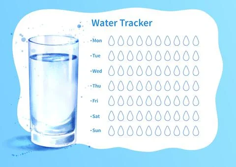 Vector template of water tracker Stock Illustration