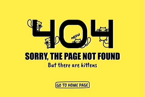 Vector template webpage with kittens. Stockillustratie