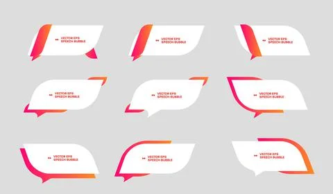 Vector template of white bubble shapes for quotes with colorful design elemen Stock Illustration