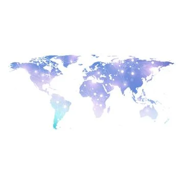 Vector template World map with global technology networking concept. Global Illustrazione stock
