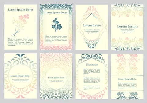 Vector templates for A4 with florals Stock Illustration
