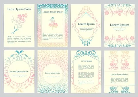 Vector templates for A4 with florals Stock Illustration