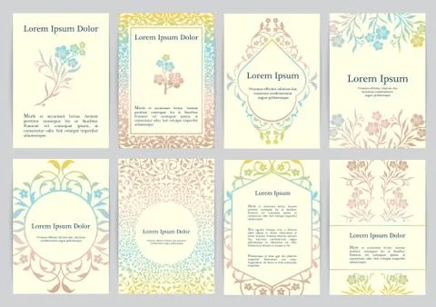 Vector templates for A4 with florals Stock Illustration