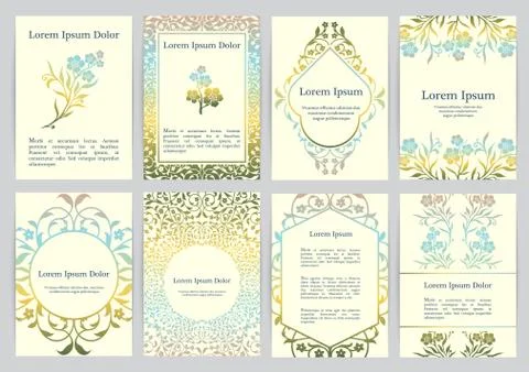 Vector templates for A4 with florals Stock Illustration