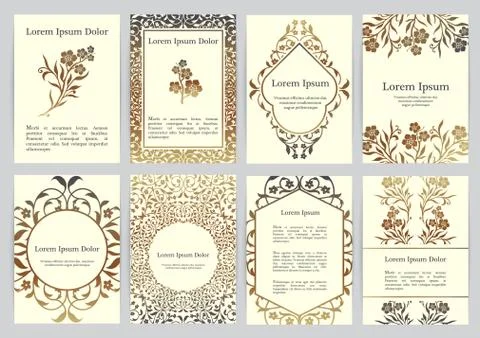 Vector templates for A4 with florals Stock Illustration