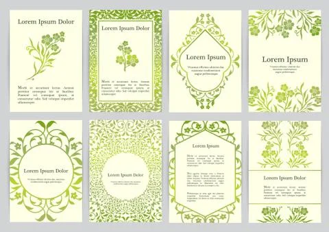 Vector templates for A4 with florals Stock Illustration