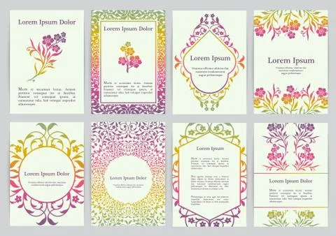 Vector templates for A4 with florals Stock Illustration