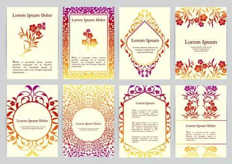 Vector templates for A4 with florals Stock Illustration