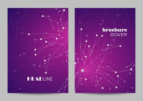 Vector templates for brochure cover in A4 size. Stock Illustration