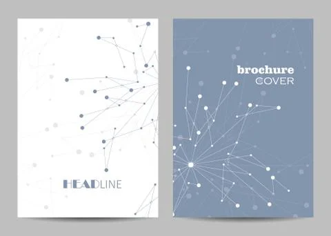 Vector templates for brochure cover in A4 size. Stock Illustration