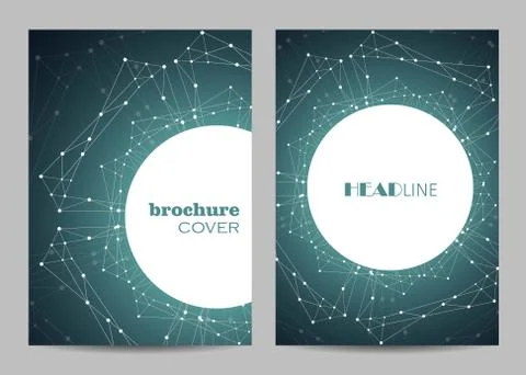 Vector templates for brochure cover in A4 size. Stock Illustration