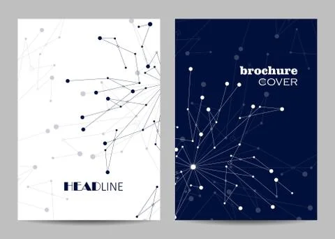 Vector templates for brochure cover in A4 size. Stock Illustration