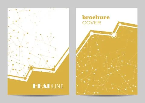 Vector templates for brochure cover in A4 size. Stock Illustration