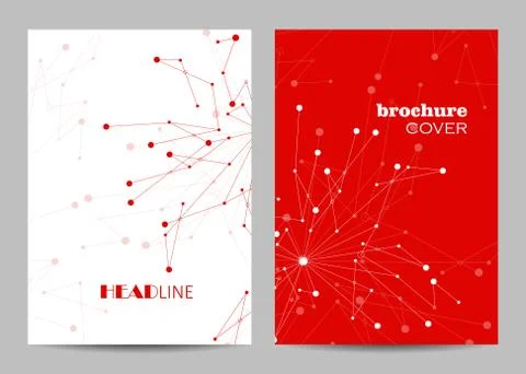 Vector templates for brochure cover in A4 size. Illustrazione stock