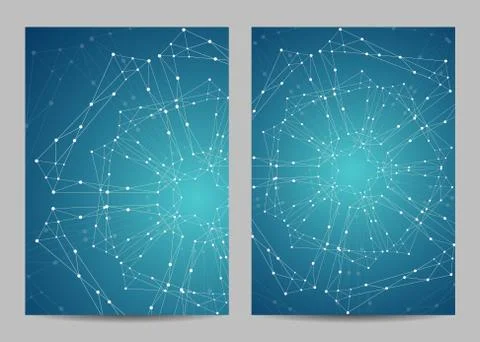 Vector templates for brochure cover in A4 size. Stock Illustration
