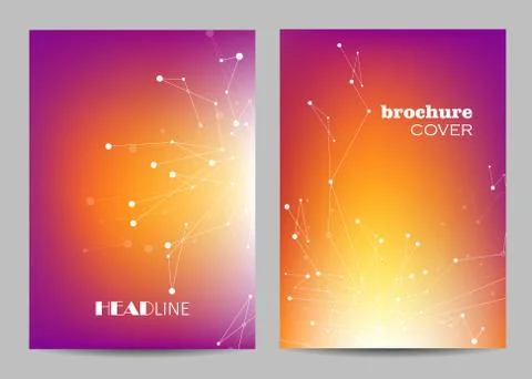 Vector templates for brochure cover in A4 size. Stock Illustration