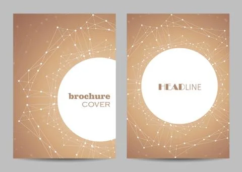 Vector templates for brochure cover in A4 size. Stock Illustration