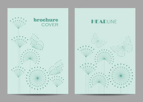 Vector templates for brochure cover in A4 size. Stock Illustration