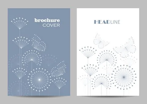 Vector templates for brochure cover in A4 size. Stock Illustration