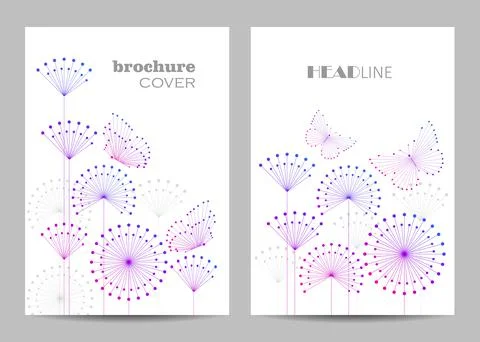 Vector templates for brochure cover in A4 size. Stock Illustration