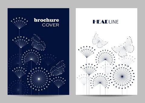Vector templates for brochure cover in A4 size. イラスト素材