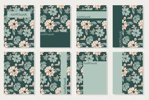 Vector templates for cover pages. Universal abstract floral cover layout. Sui Stock Illustration