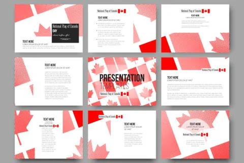 Vector templates for presentation slides. National Flag of Canada Day. Abstract Stock Illustration