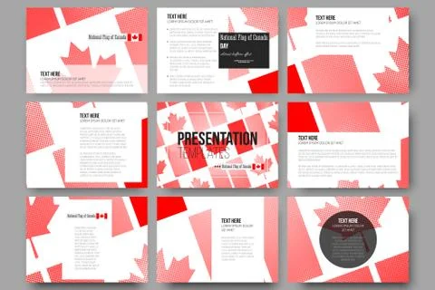 Vector templates for presentation slides. National Flag of Canada Day. Abstract Stock Illustration