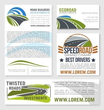 Vector templates of road construction builders Stock Illustration