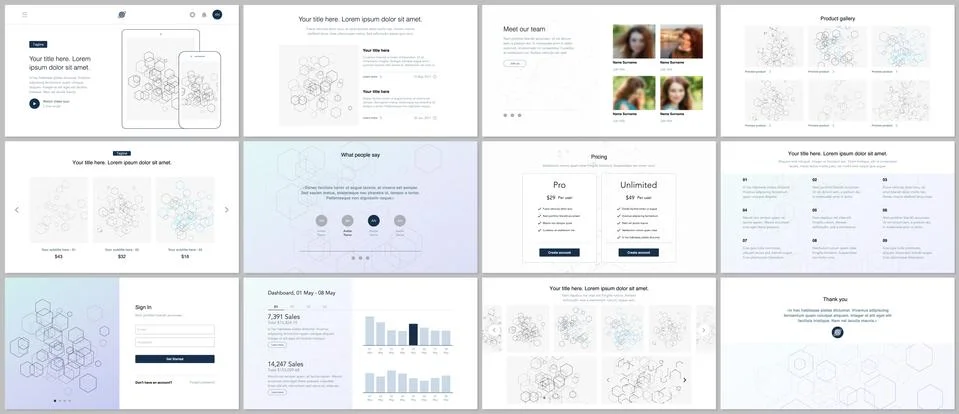 Vector templates for website design Stock Illustration