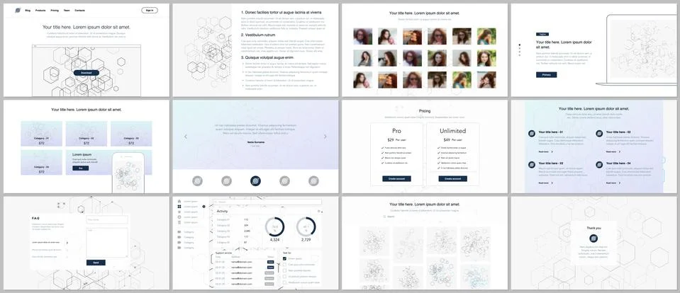 Vector templates for website design Stock Illustration