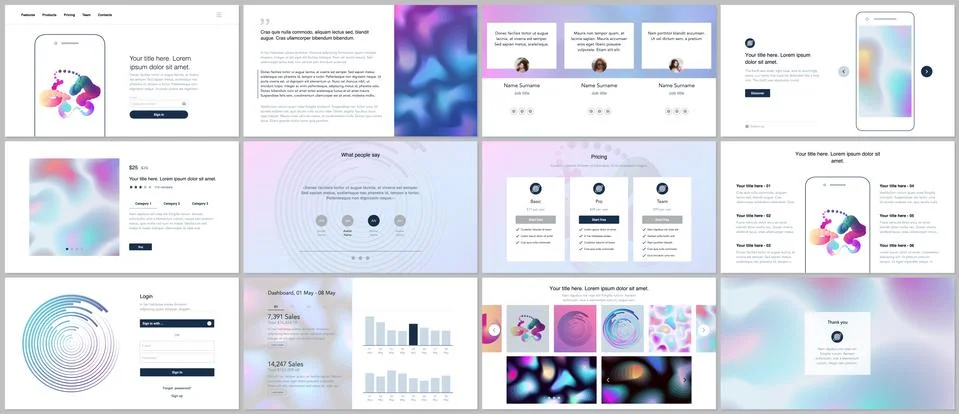 Vector templates for website design, minimal presentations, portfolio with Stock Illustration