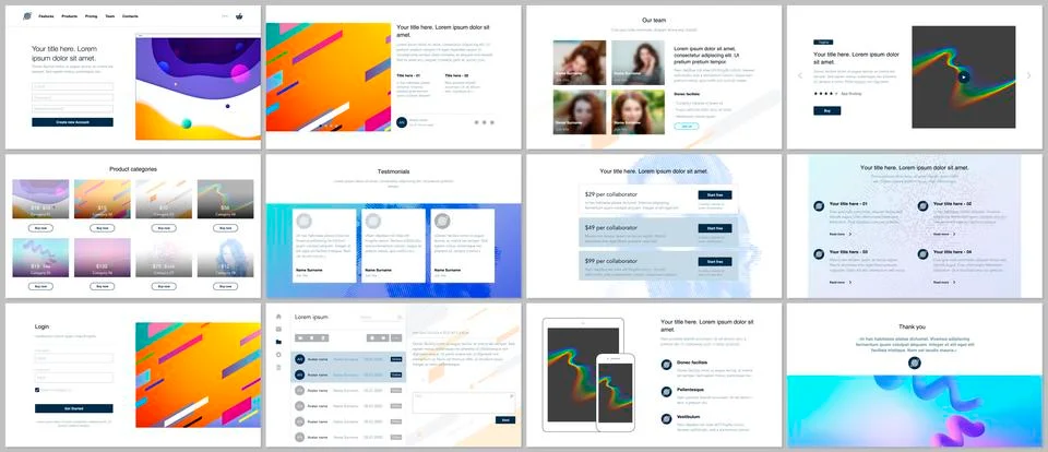 Vector templates for website design, minimal presentations, portfolio with Stock Illustration