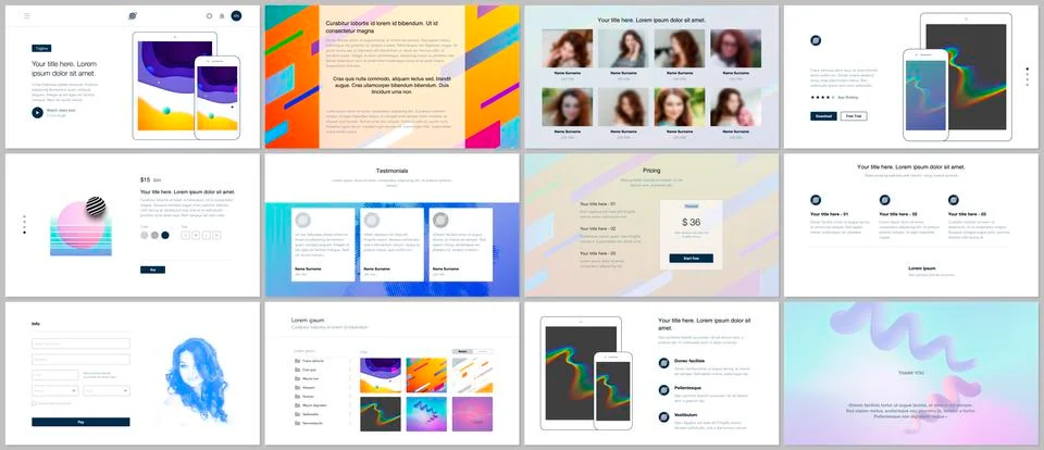 Vector templates for website design, minimal presentations, portfolio with Stock Illustration