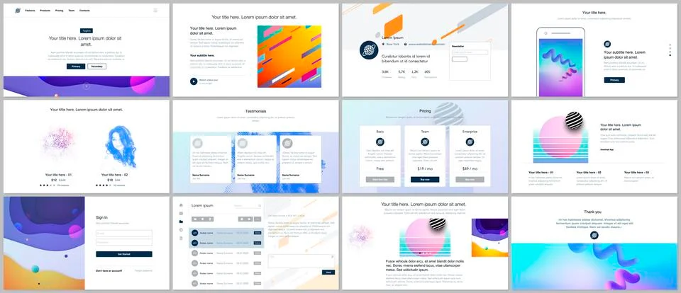 Vector templates for website design, minimal presentations, portfolio with Stock Illustration