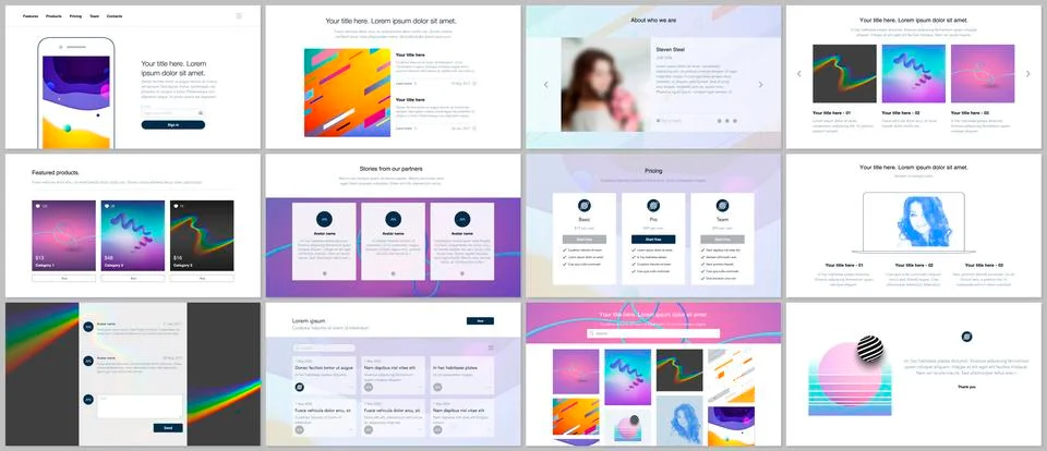 Vector templates for website design, minimal presentations, portfolio with Stock Illustration