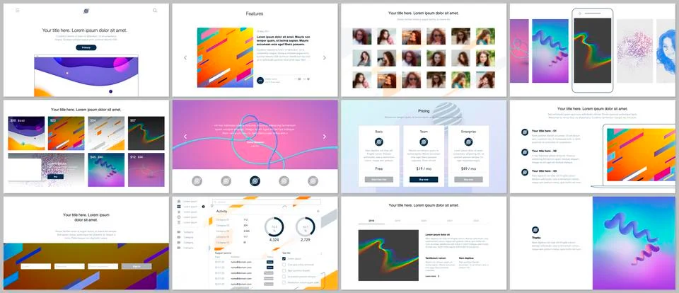 Vector templates for website design, minimal presentations, portfolio with Stock Illustration