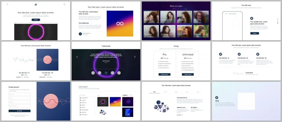 Vector templates for website design, minimal presentations, portfolio with Illustrazione stock