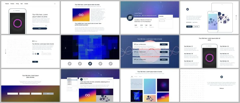 Vector templates for website design, minimal presentations, portfolio with Stock Illustration