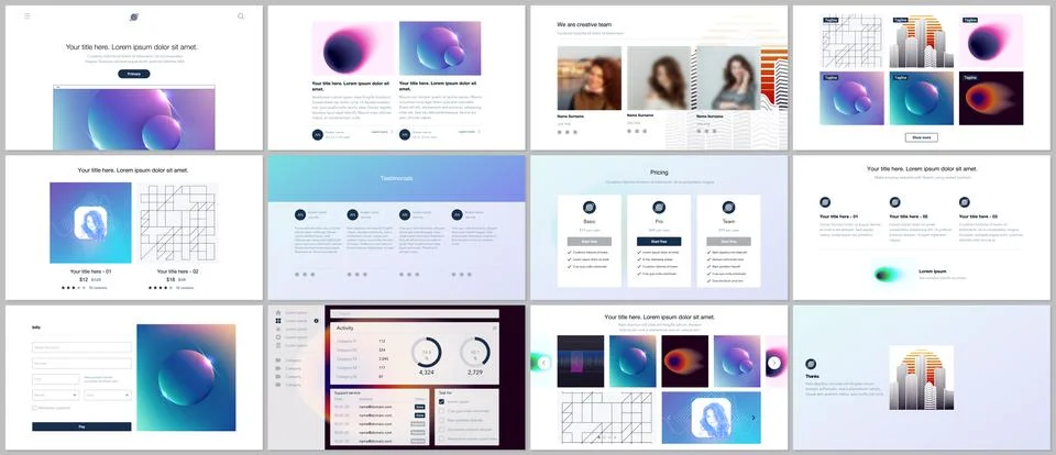 Vector templates for website design, minimal presentations, portfolio with Stock Illustration