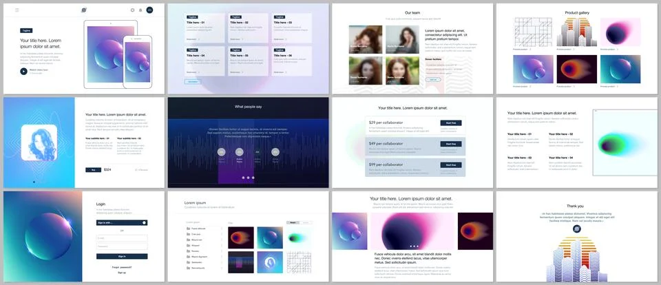 Vector templates for website design, minimal presentations, portfolio with with Stock Illustration