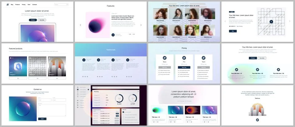 Vector templates for website design, minimal presentations, portfolio with with Stock-Illustration